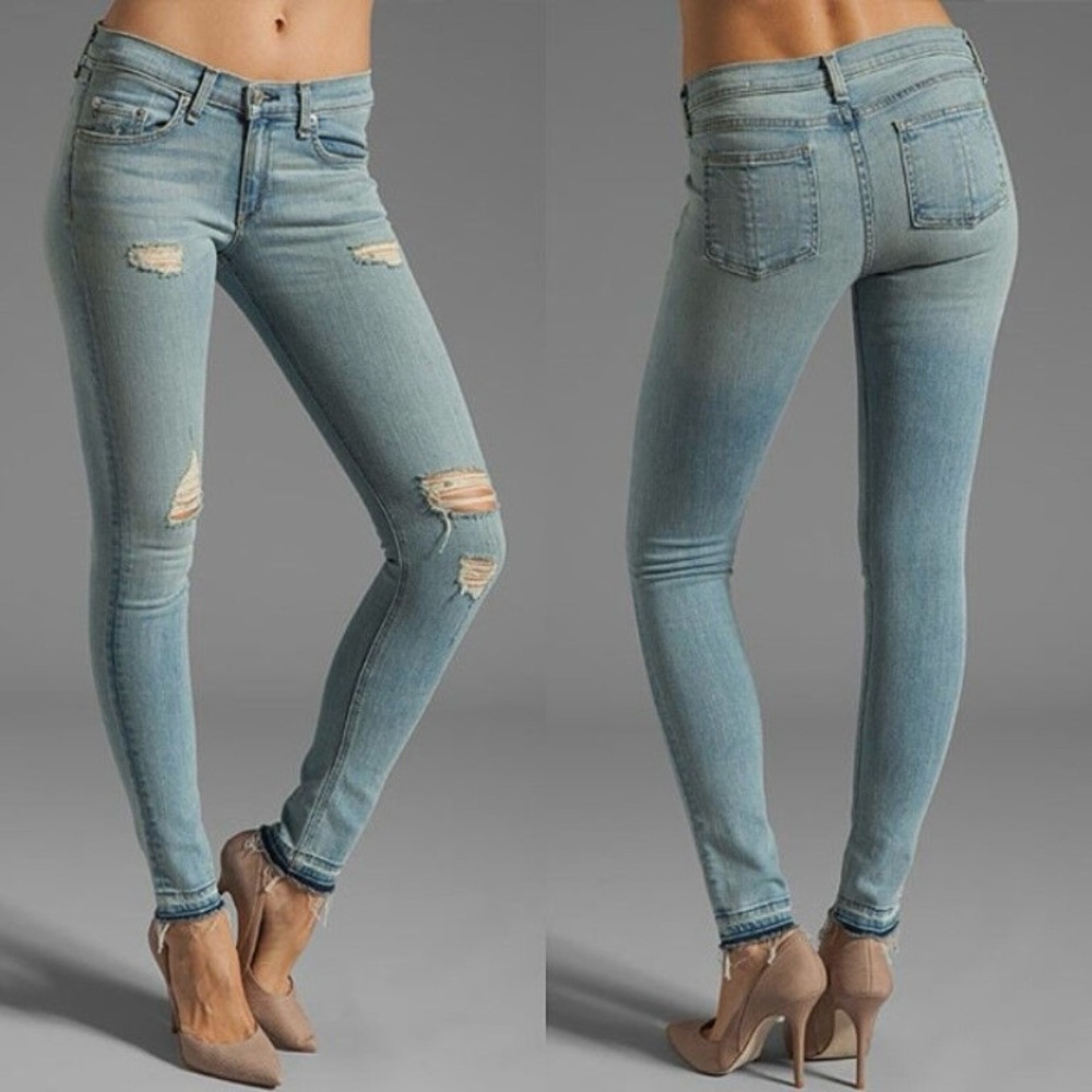 RAG & BONE ☆ Bromley Light Wash Distressed Skinny Jeans ☆ Size 29